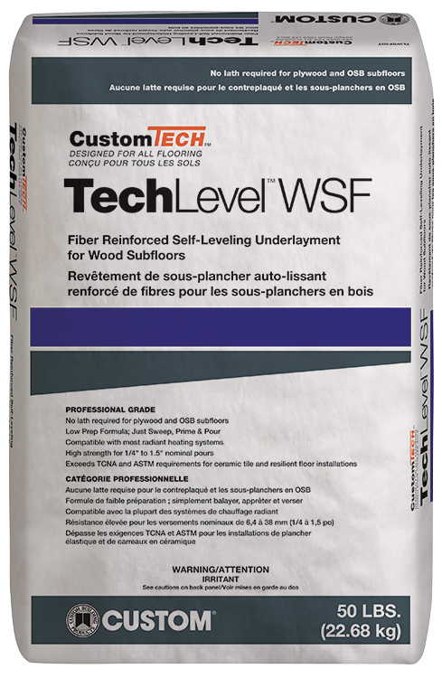TechLevel™ WSF – Fiber Reinforced Self-Leveling Underlayment for Wood Subfloors