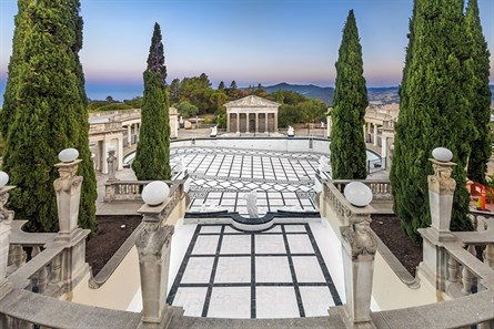 Marble Tile at Historic Hearst Castle Pool Renovated with Full System from CUSTOM